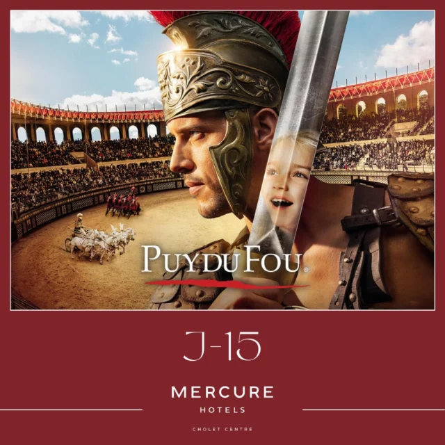🎉 **J-15 avant l'ouverture du Puy du Fou Saison 2025 !** 🎭

L’hôtel Mercure Cholet est prêt à accueillir tous les passionnés de spectacles et d’Histoire pour la saison 2025 du **Puy du Fou** ! À partir du 5 avril, plongez dans des aventures spectaculaires et laissez-vous émerveiller par des scènes grandioses et des décors époustouflants.

Si vous êtes en quête d’une expérience inoubliable, **le Puy du Fou** est l'endroit idéal pour toute la famille ! Et pour que votre séjour soit encore plus agréable, réservez votre chambre à l’hôtel Mercure Cholet, situé à quelques minutes du parc.

🌟 **Réservez dès maintenant** votre escapade pour profiter pleinement de cette saison riche en émotions et en découvertes ! 🌟

#MercureCholet #PuyDuFou2025 #Aventure #SpectaclesInoubliables #Saison2025 #Cholet #VoyageEnFamille #choletagglo #choletmaville #surprenantcholetais