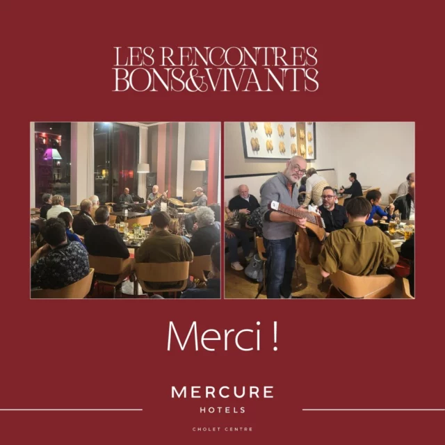 Suite au concert des Rencontres Bons & Vivants avec le groupe Choletais Beaulieu Factory, nous remercions tous les participants ! 🙏 
Bravo pour  l'excellent concert de jazz dans une ambiance chaleureuse et conviviale. Un public conquis. 🤩

https://www.hotel-mercure-cholet.com/
#hotelmercurecholet #hotel #mercure #cholet
#choletagglo, #choletmaville  #surprenantcholetais