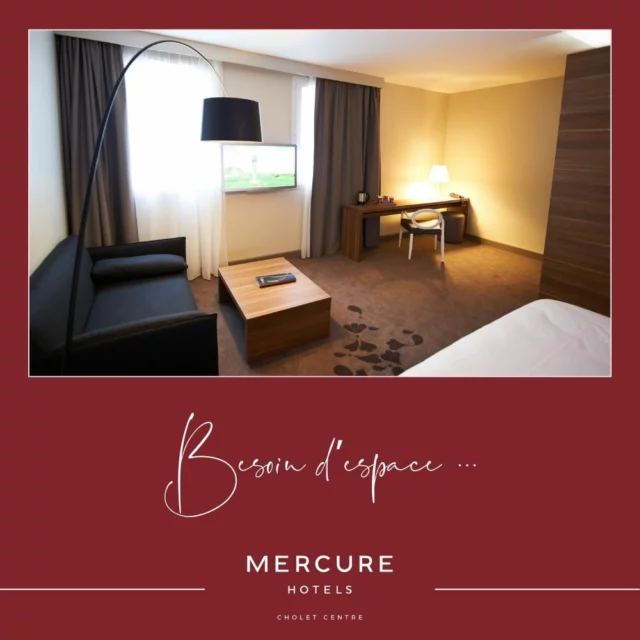 🛏️✨ Dormez au cœur de Cholet, avec style et confort !

Au Mercure Cholet Centre, chaque chambre est pensée pour allier élégance, modernité et bien-être.
Que vous soyez en déplacement professionnel, en escapade romantique ou en séjour touristique, profitez de :

✔️ Un lit ultra-confortable pour un sommeil réparateur
✔️ Une décoration chic et chaleureuse
✔️ Une salle de bain moderne et fonctionnelle
✔️ Une connexion Wi-Fi haut débit
✔️ Le calme… en plein centre-ville !

📍 À deux pas des commerces, restaurants et lieux culturels de Cholet.
✨ Pour une nuit, un week-end ou plus, réservez votre cocon urbain dès maintenant.

https://www.hotel-mercure-cholet.com/
#hotelmercurecholet #hotel #mercure #cholet
#choletagglo, #choletmaville #surprenantcholetais
#MercureCholetCentre #HôtelDeCharme #ChambreConfort #SéjourCholet #Confort4Étoiles #NuitAuCalme